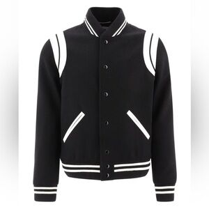Saint Laurent Teddy Varsity Wool Black and white size 38